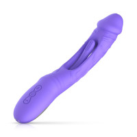 Вибратор точки G с вагинальным отростком Good Vibes Only – Flax Vibrating Dildo with G-Spot Stimulator