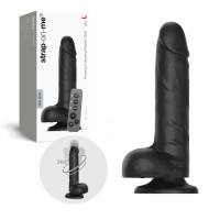 Фалоімітатор з вібрацією та ротацією Strap-On-Me Rotating & Vibrating Realistic Dildo – L – Black