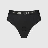 Трусики-бразилиана с фиксацией дилдо Strap-On-Me Harness Lingerie Idole – S – Black, высокие