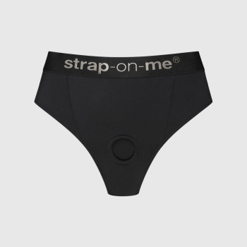 Трусики-бразилиана с фиксацией дилдо Strap-On-Me Harness Lingerie Idole – L – Black, высокие
