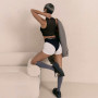 Трусики-бразилиана с фиксацией дилдо Strap-On-Me Harness Lingerie Idole – L – Black, высокие