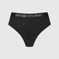 Трусики-бразиліана з фіксацією дилдо Strap-On-Me Harness Lingerie Idole – XS – Black, високі