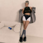 Трусики-бразилиана с фиксацией дилдо Strap-On-Me Harness Lingerie Idole – XS – Black, высокие