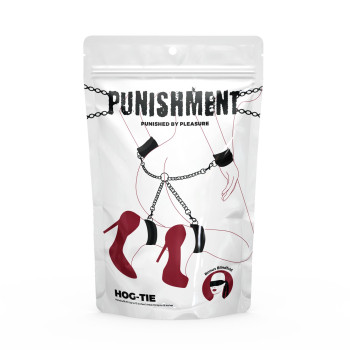 Хрестовина Punishment – Hog-Tie – Black, наручники + поножі на ланцюжку