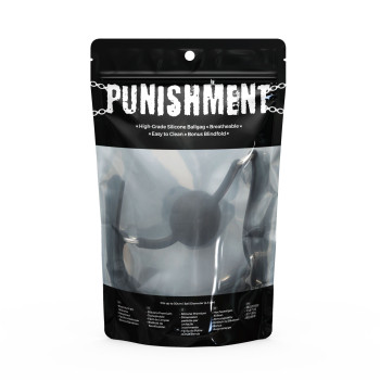 Повітропроникний кляп із силіконовою кулькою Punishment – Silicone Ball Gag – Black