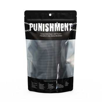 Хлопковая веревка для шибари Punishment – Bondage Rope – Black, 9,7 м, черная