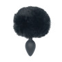 Анальная пробка с кроличьим хвостиком Punishment – Bunny Tail Silicone Anal Plug – Black, 4,8 см