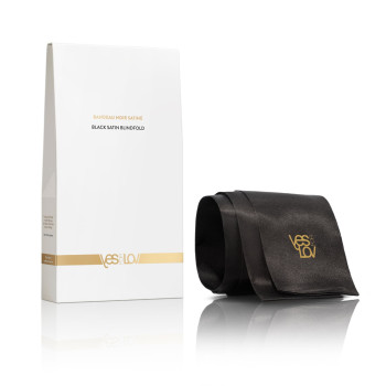 Сатиновая повязка-лента на глаза YESforLOV BLACK SATIN BLINDFOLD, подходит для связывания