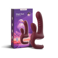 Смарт-пульсатор Magic Motion Magic Duet Bordeaux, двойной, 10 режимов пульсации, 10 режимов вибрации
