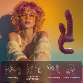 Смарт-пульсатор Magic Motion Magic Duet Bordeaux, подвійний, 10 режимів пульсації, 10 режимів вібрації