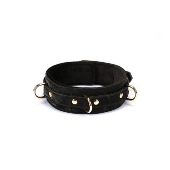 Нашийник з повідцем Liebe Seele Boudoir Amor Collar with Leash Black, три кільця