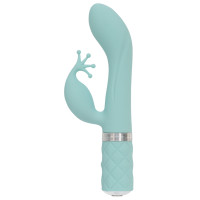 Розкішний вібратор-кролик Pillow Talk - Kinky Teal із кристалом Сваровскі, потужний