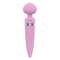 Вібромасажер 2в1 PILLOW TALK - Sultry Pink, класичний масажер та вібратор з ротацією, підігрів