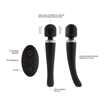 Мощный вибромассажер Dorcel Megawand Black перезаряжаемый, 160 режимов