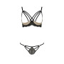 Комплект белья Passion Exclusive VALERY SET OpenBra XXL/XXXL, black, стрэпы, трусики, открытый лиф