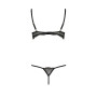 Комплект белья Passion Exclusive VALERY SET OpenBra XXL/XXXL, black, стрэпы, трусики, открытый лиф