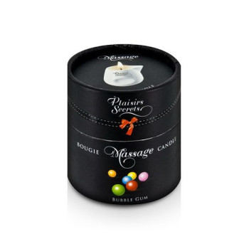 Масажна свічка Plaisirs Secrets Bubble Gum (80 мл) подарункова упаковка, керамічний посуд