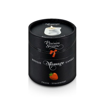 Массажная свеча Plaisirs Secrets Strawberry (80 мл) подарочная упаковка, керамический сосуд