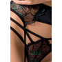 Комплект белья Passion Exclusive FLORIS SET S/M, black, лиф, трусики, пояс для чулок
