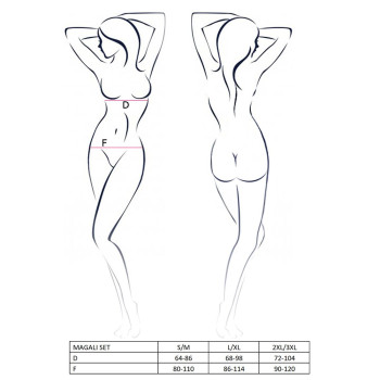 Комплект белья Passion Exclusive MAGALI SET OpenBra L/XL, red, стрэпы, лиф, трусики и пояс