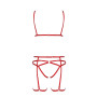 Комплект білизни Passion Exclusive MAGALI SET OpenBra S/M, red, стрепи, ліф, трусики і пояс