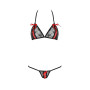 Комплект білизни Passion MELISSA BIKINI XXL/XXXL, black, ліф зі шнурівкою і трусики-стрінги