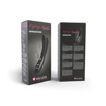 Вібратор подвійний з електростимуляцією Mystim Tingling Aparte eStim Black, міостимулятор