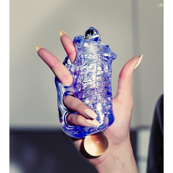 Мастурбатор Fleshlight Fleshskins Grip Blue Ice, надійна фіксація на руці, відмінно для пар та мінета