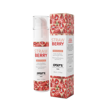 Массажное масло EXSENS Strawberry 50 мл разогревающее, без сахара, без парабенов, съедобное