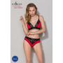 Трусики с широкой резинкой и кружевом Passion PS001 PANTIES S, red-black