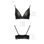 Еластичний топ з мереживом Passion PS001 TOP XL, black