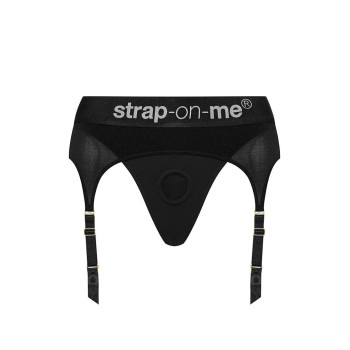 Трусы для страпона с подвязками для чулок Strap-On-Me REBEL HARNESS - XL