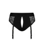 Кружевные трусы для страпона с подвязками для чулок Strap-On-Me DIVA HARNESS - M