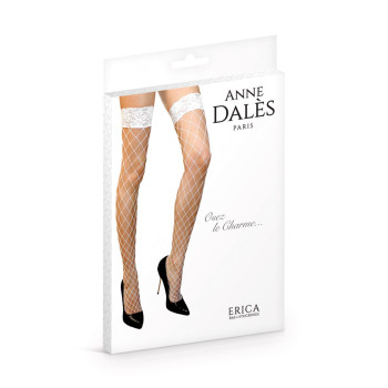 Чулки в крупную сетку Anne De Ales ERICA T4 White
