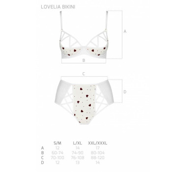 Эротический комплект с рисунком Passion LOVELIA BIKINI L/XL, white