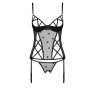 Корсет с подвязками, стринги Passion LOVELIA CORSET XXL/XXXL, black