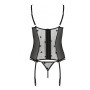 Корсет с подвязками, стринги Passion LOVELIA CORSET XXL/XXXL, black