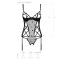 Корсет с подвязками, стринги Passion LOVELIA CORSET XXL/XXXL, black
