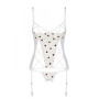 Корсет с подвязками, стринги Passion LOVELIA CORSET L/XL, white