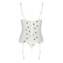 Корсет с подвязками, стринги Passion LOVELIA CORSET L/XL, white