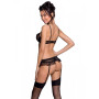 Сексуальний комплект з поясом для панчіх Passion LOVELIA SET XXL/XXXL, black