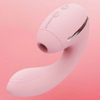 Вакуумный вибратор KISSTOY Tina Mini Pink, вагинально-клиторальный