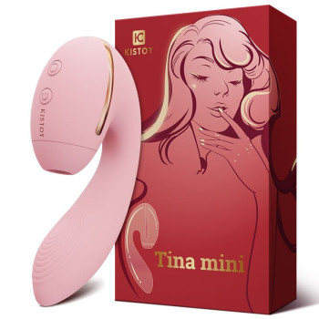 Вакуумный вибратор KISSTOY Tina Mini Pink, вагинально-клиторальный
