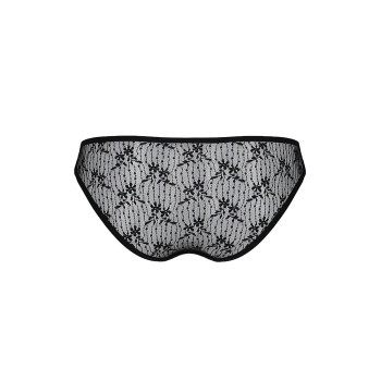 Трусики-сліпи з мереживною сіточкою Passion DINA THONG L/XL, black