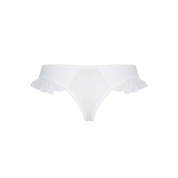 Трусики в горошек, с рюшами и шнуровкой Passion FATIN THONG XXL/XXXL, white