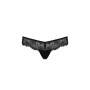 Мереживні трусики-танга з атласним бантиком Passion NAJA THONG L/XL, black