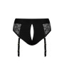 Кружевные трусы для страпона с подвязками для чулок Strap-On-Me DIVA HARNESS - S