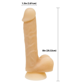 Фаллоимитатор с памятью формы, на присоске ADDICTION — DAVID 8″ Silicone Dong, вибропуля в подарок