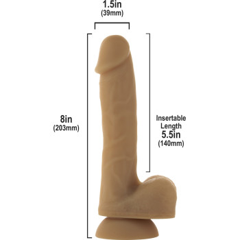 Гибкий фаллоимитатор на присоске ADDICTION — ANDREW 8″ Silicone Dong — Caramel, вибропуля в подарок