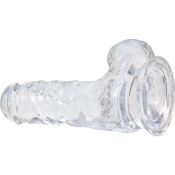 Прозрачный фаллоимитатор на присоске ADDICTION — Clear Dildo with Balls 6″, вибропуля в подарок